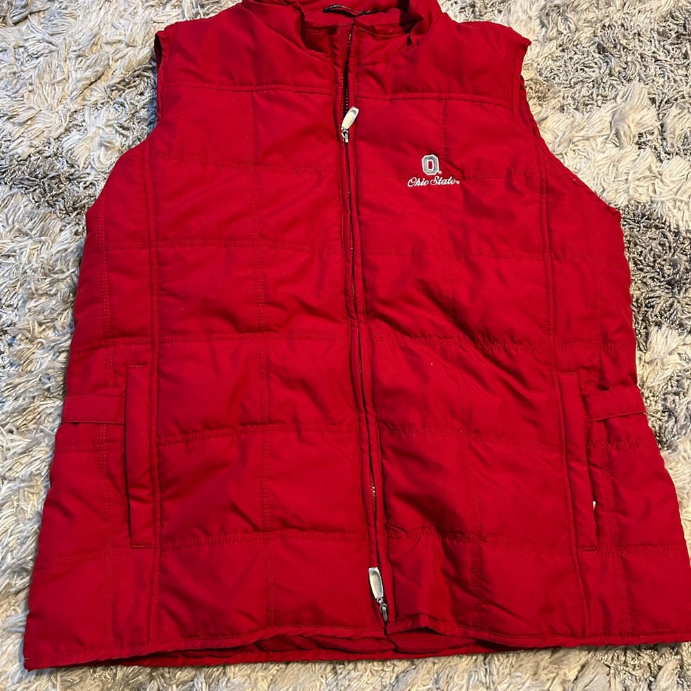 Red Quilted Vest with Logo